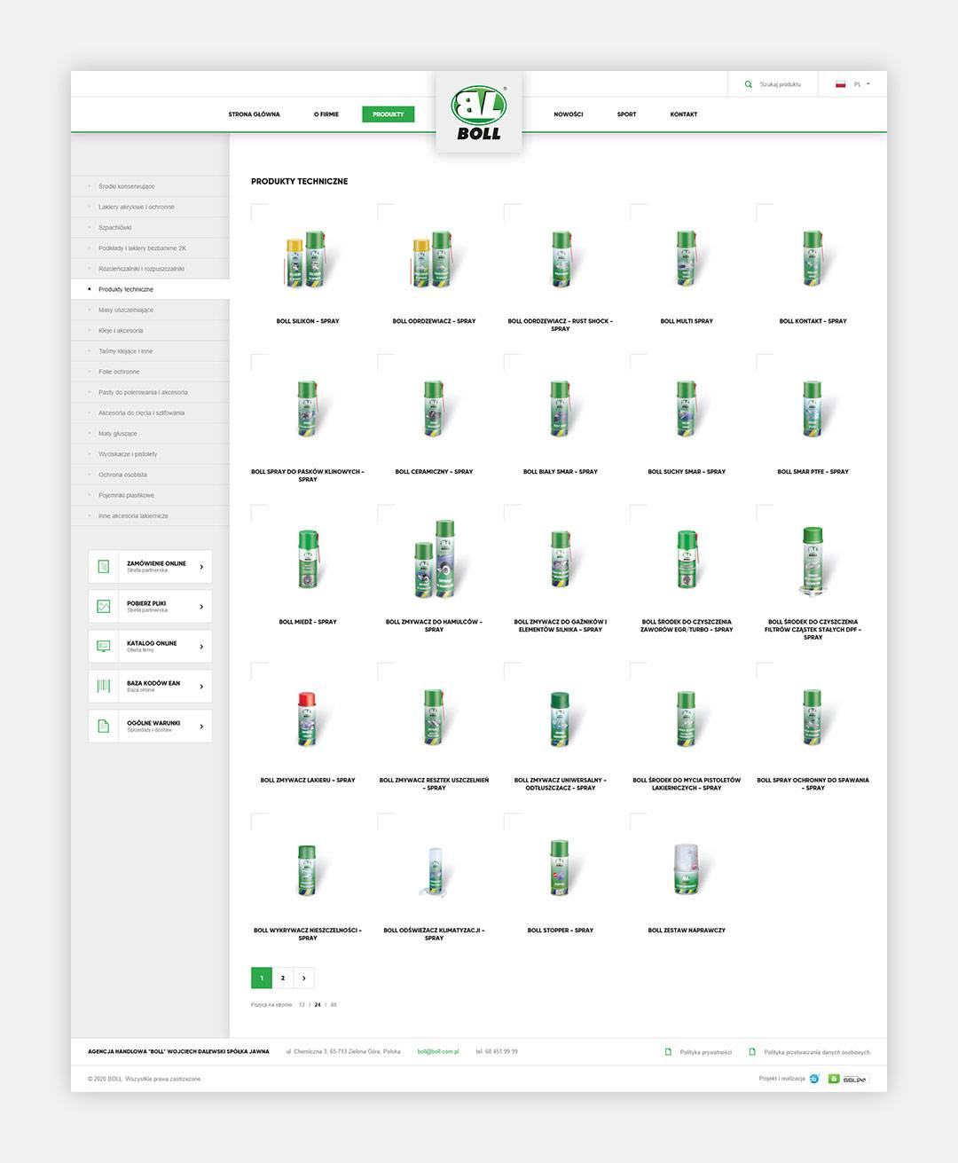 boll.pl - lista produktów