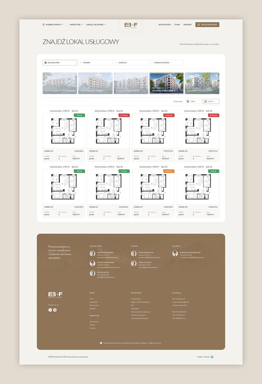Realizacje CTI - serwis internetowy EBF Development