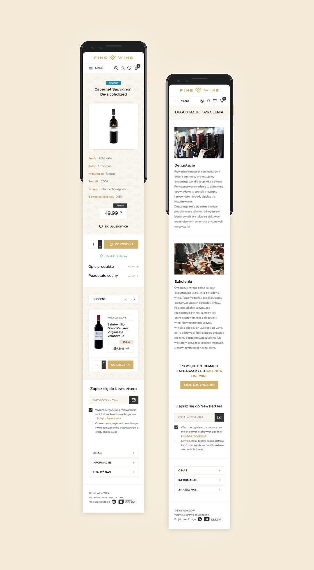 fine-wine.pl - wersja mobilna serwisu