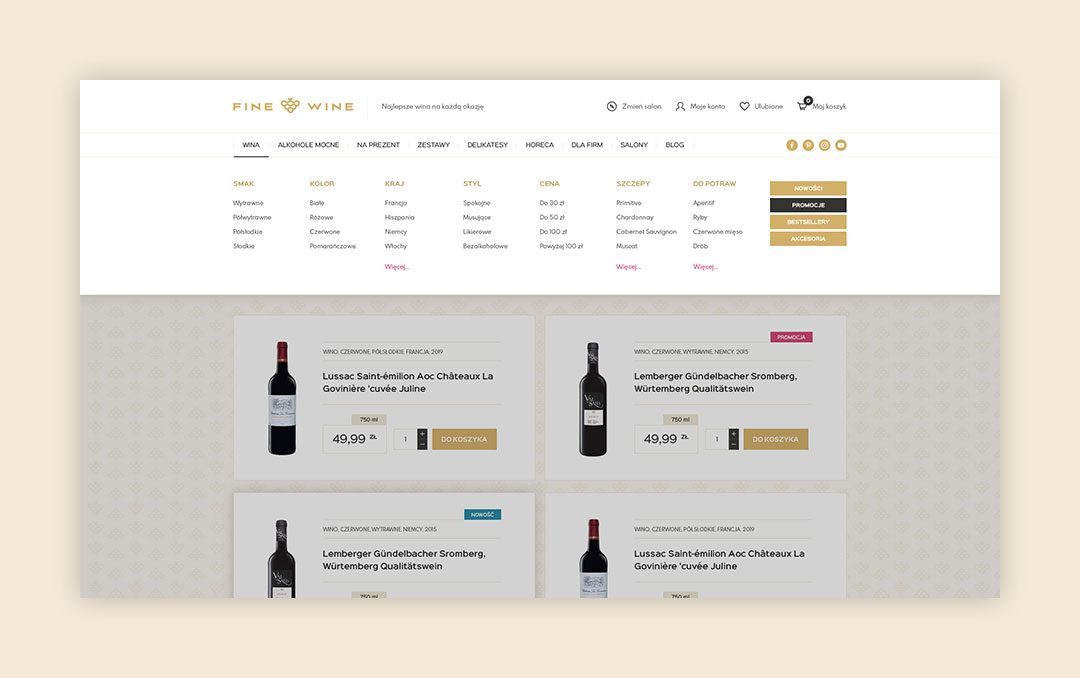 fine-wine.pl - menu główne