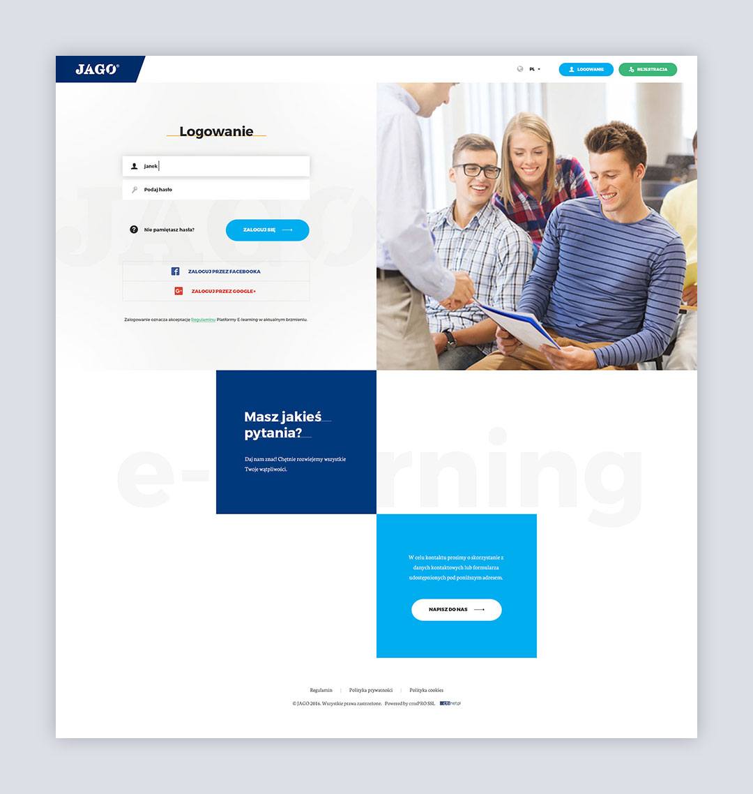 jagoenglishonline.com - logowanie